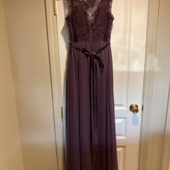 Azazie Elly Bridesmaids Dress in Plum Size A6 - Picture 10 of 16